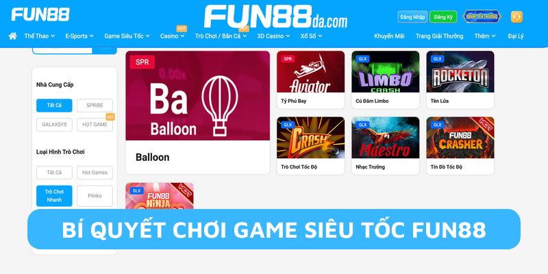 Học hỏi mẹo chơi game siêu tốc Fun88 hiệu quả